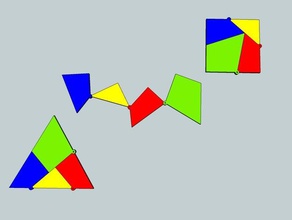 shape shifting geometry triangle square math change morph transform transformation trick 3d print model - Mito3D