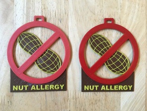 nut allergy pendant keychains 3d print model - Mito3D