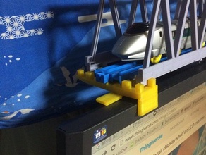 plarail display shelf lcd monitor construction toys bridge train 3d print model - Mito3D