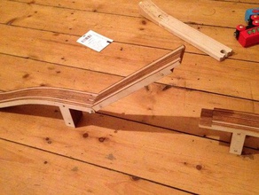 train de bois du pont jouet jeu accessoires découpé au laser 3d print model - Mito3D