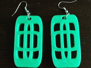 rounded square earrings 3d print model - Mito3D