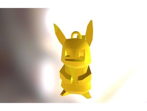 pikachu lowpoly-porte clef - Spielzeug Spiel Zubehör 3d print model - Mito3D