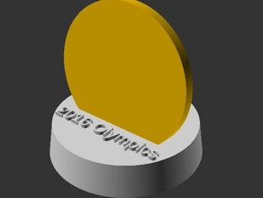 Olympia-Medaille-Inhaber sport im freien medallion mount Olympischen Spiele openscad 3d print model - Mito3D