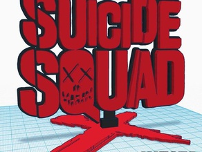 suicide squad logo art 3 parts we3duk 2d 3d new sign 3d print model - Mito3D