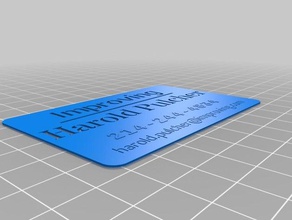 harold pulcher improving business card office customized 3d print model - Mito3D