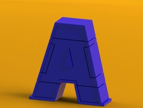 alfabe robot mekanik oyuncaklar aplhabetical karakter transformers 3d print model - Mito3D