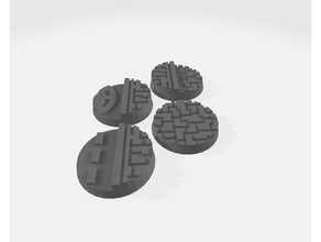 25mm bases v2 cityscape buildings structures 28mm heroic scale cikkirock miniature modern scifi urban basing warhammer 3d print model - Mito3D