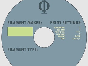 basic filament spool label 3d printer accessories adobe illustrator 3d print model - Mito3D