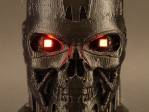 electrified terminator led eyes 3d printing battery circuit conductive dual electronics embedded halloween lipo ba pla t-800 t800 3d print model - Mito3D