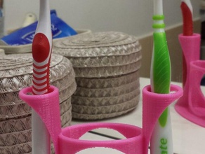 2+1 family toothbrush stand holder jordan baby bathroom 3d print model - Mito3D