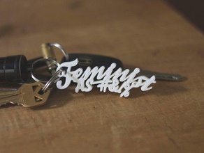 feminist 30 keychain 3d printing script type typhography 3d print model - Mito3D