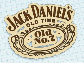 jack daniels logo art we3duk 2d sign whisky 3d print model - Mito3D