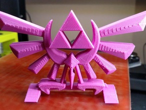 symmetrical crest hyrule mantlepiece angled feet 3d print model - Mito3D