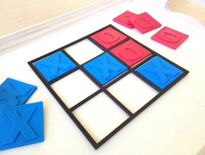hollow tic tac toe board toys games 3d print model - Mito3D