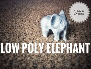 low poly elephant animals big ears lowpoly lowpolygon polygon animal love mammal meshlab remixchallenge sara approved 3d print model - Mito3D