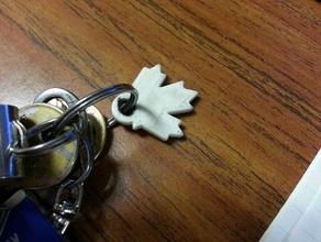 maple leaf keychain keychains canada pendant sample 3d print model - Mito3D