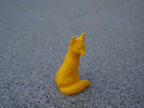 baja poli sentado fox a los animales lowpoly 3d print model - Mito3D
