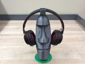 moai-statue Kopfhörer rack audio 3d print model - Mito3D
