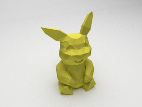 low-poly pikachu esculturas o blender a figura lowpoly baixa contagem de polígonos low poly pokemon figuras ir 3d print model - Mito3D