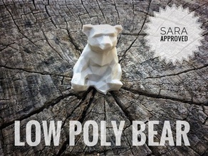 low poly bear animals forrest animal lowpoly remixchallenge sara approved 3d print model - Mito3D