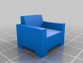 armchair model furniture 3d floorplans couch easy house household parametric scale simple sofa 3d print model - Mito3D