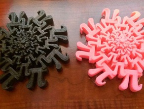 pi çiçek yığını matematik sanat matematiksel sanatı spiral semboller 3d print model - Mito3D