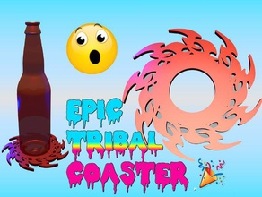 epic tribal coaster food drink 3d print model - Mito3D