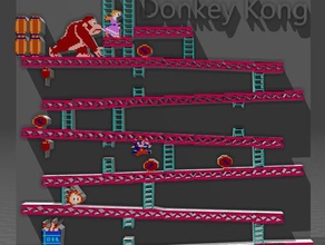 donkey kong art de nintendo jeu vidéo 3d print model - Mito3D