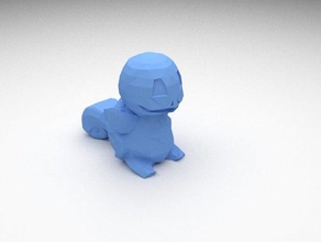 low-poly squirtle esculturas o blender a figura lowpoly baixa contagem de polígonos low poly pokemon figuras ir 3d print model - Mito3D