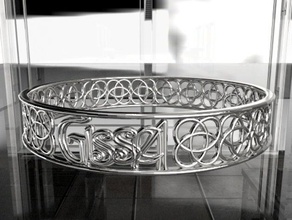 4 feuilles noeud celtique nom gissel 60 mm de diamètre bracelet bracelets 3d print model - Mito3D