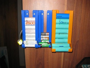 customiser justblairs parametrischen zylindrische Akku-Spender - Organisation Batterien container organisation Wand montiert 3d print model - Mito3D
