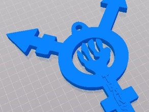trans power word embossed jewelry 3d print model - Mito3D