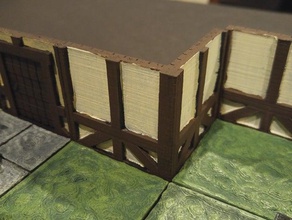modulare pavimento in legno a parete ad angolo telecomandati dnd piastrelle dungeons dragons miniatura openforge pathfinder da tavolo terreno mappa 3d print model - Mito3D