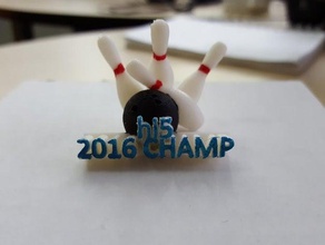 desktop bowling trophy decor 3d print model - Mito3D