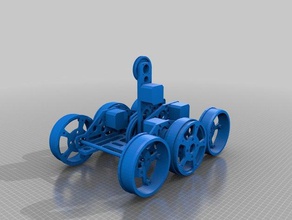 passo robô de seis rodas 2wd robótica 3d print model - Mito3D