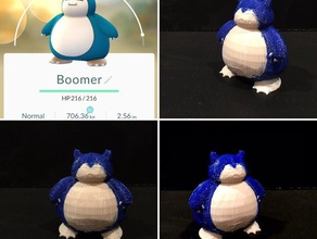 snorlax fairly low-poly toys games dual extrusion pokemon go 3d print model - Mito3D