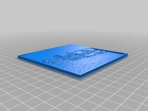cidade invertida 2d a arte personalizado 3d print model - Mito3D