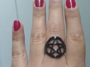 pentagrama o anel anéis bruxas a moda gótico estilo wicca bruxa 3d print model - Mito3D