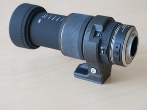 Klemmstativ sigma 105mm makro Kamera Objektiv Fotografie Stativ montieren tripot clamp 3d print model - Mito3D