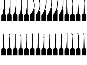 70 Dietrich Vorlagen hand tools lock-picks lock picking 3d print model - Mito3D