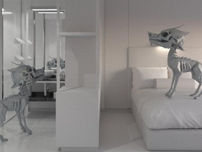 perro-crânio-01 esculturas 3d print model - Mito3D