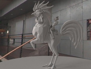 gallo-caballo-jinete sculture 3d print model - Mito3D