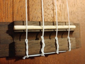 accordées selle ukulélé passe-temps big-e pont la coutume le bricolage affiné de l'instrument l'intonation luthier musique instrument son les chaînes caractères tonalité uke 3d print model - Mito3D