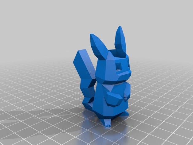 low poly pikachu porta-lápis esculturas 3D print model - Mito3D