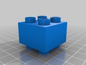 double-sided duplo 2x2 block construction toys customized 3d print model - Mito3D