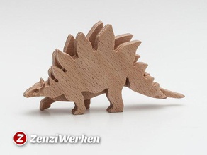 dino stegosauro in 3 strati-animale cnclaser animali router di cnc dinosauro lasercut stepcraft threelayeredanimal giocattolo legno zenziwerken 3d print model - Mito3D