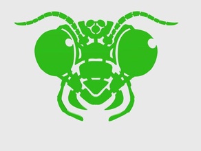 mantis head 2d art animal green insect insects pray praying predator 3d print model - Mito3D