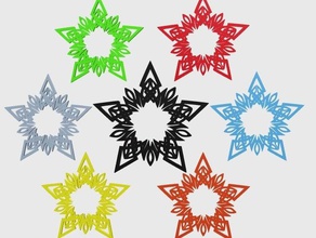 star nodo 2d art astratto alajaz keychain la collana ciondolo solare stelle starstars sole tribal 3d print model - Mito3D
