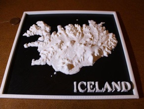 iceland 3d map decor maps relief 3d print model - Mito3D