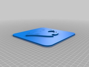 paola panther-Maskottchen-Quadrat-dicken Platte 3d drucken 3d print model - Mito3D
